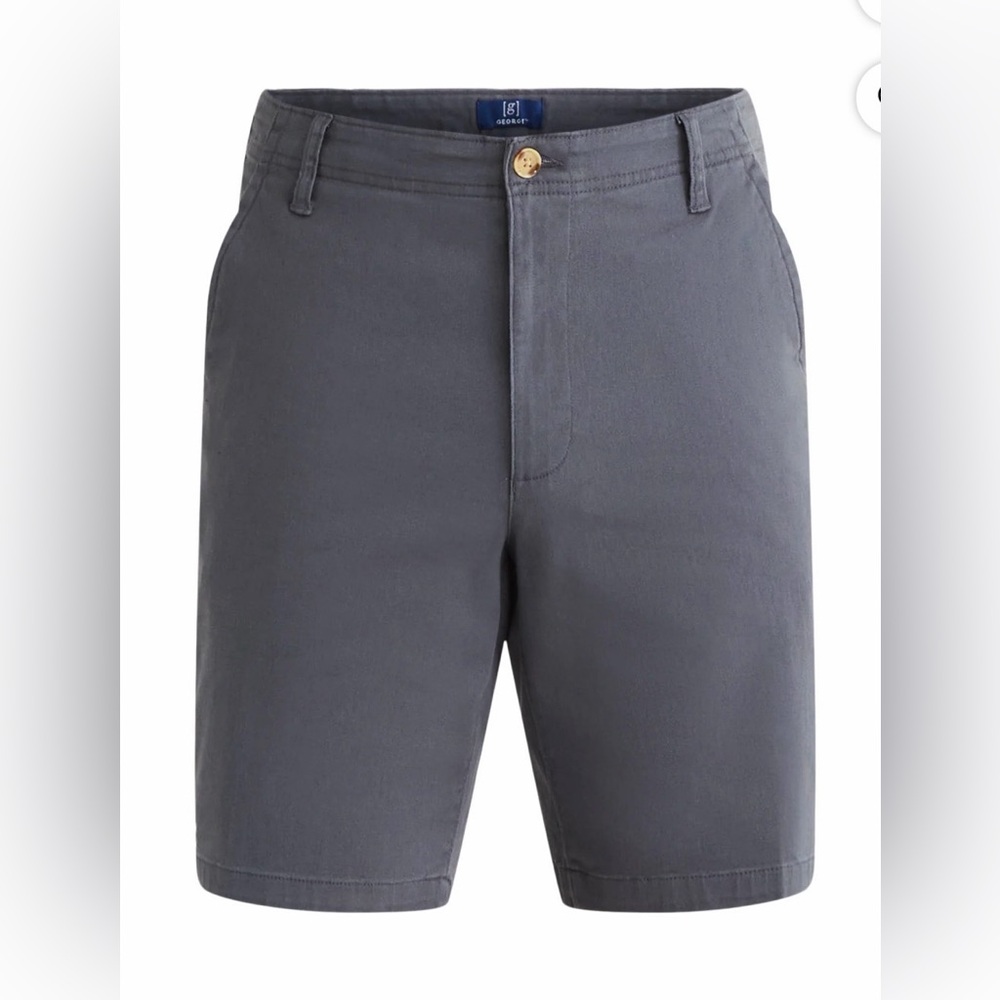 George Above The Knee Men's Flat Front Shorts, 9" Inseam,
